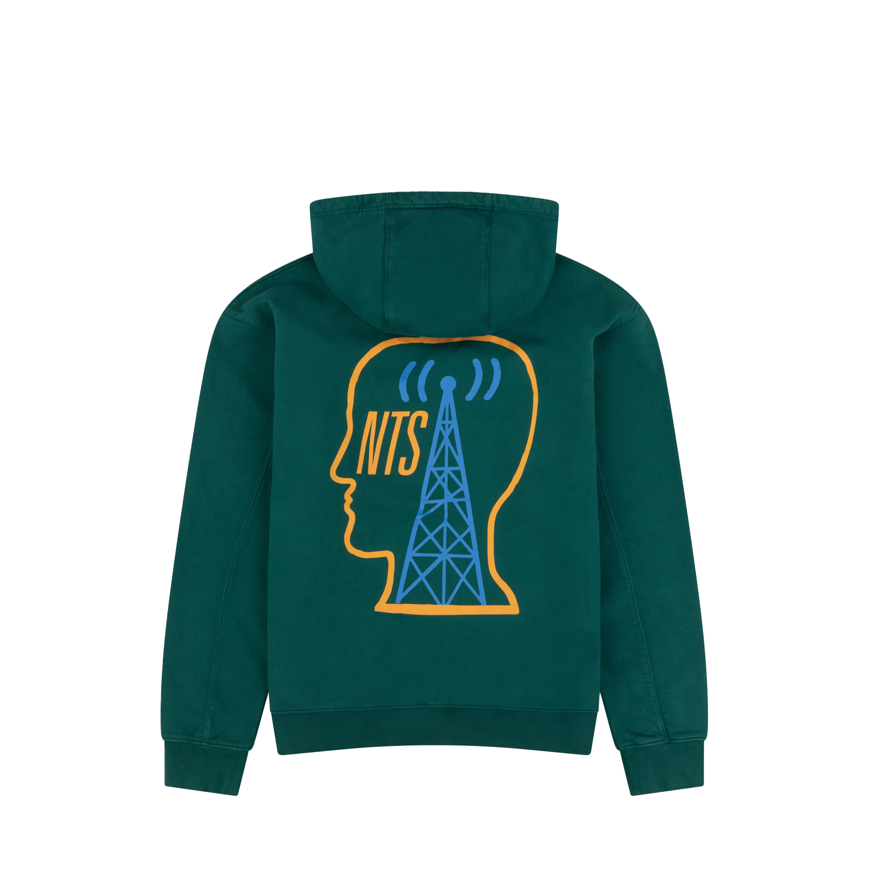 BRAIN DEAD X NTS EAR WORMS ONLY FOREST GREEN HOODIE - Image 2
