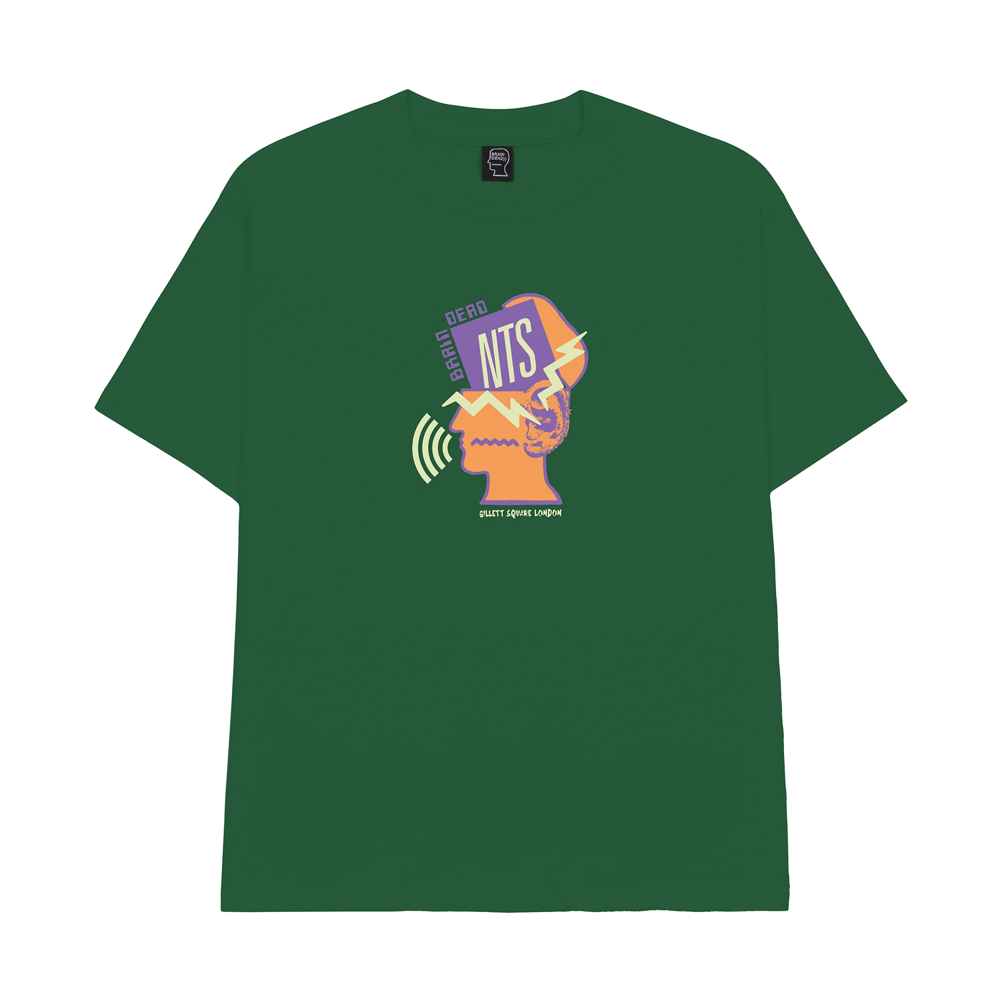 Brain Dead X NTS Noise Pollution Tee - Green - Image 2