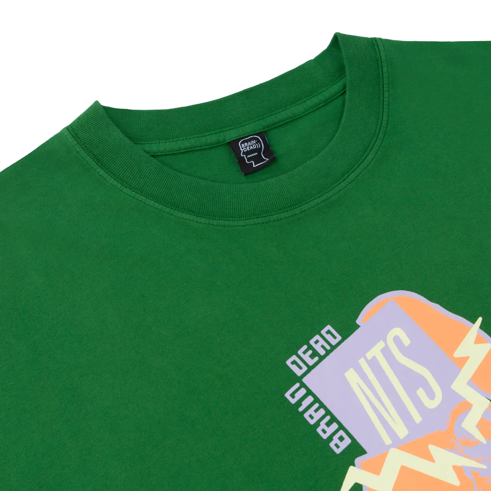 Brain Dead X NTS Noise Pollution Tee - Green - Image 4