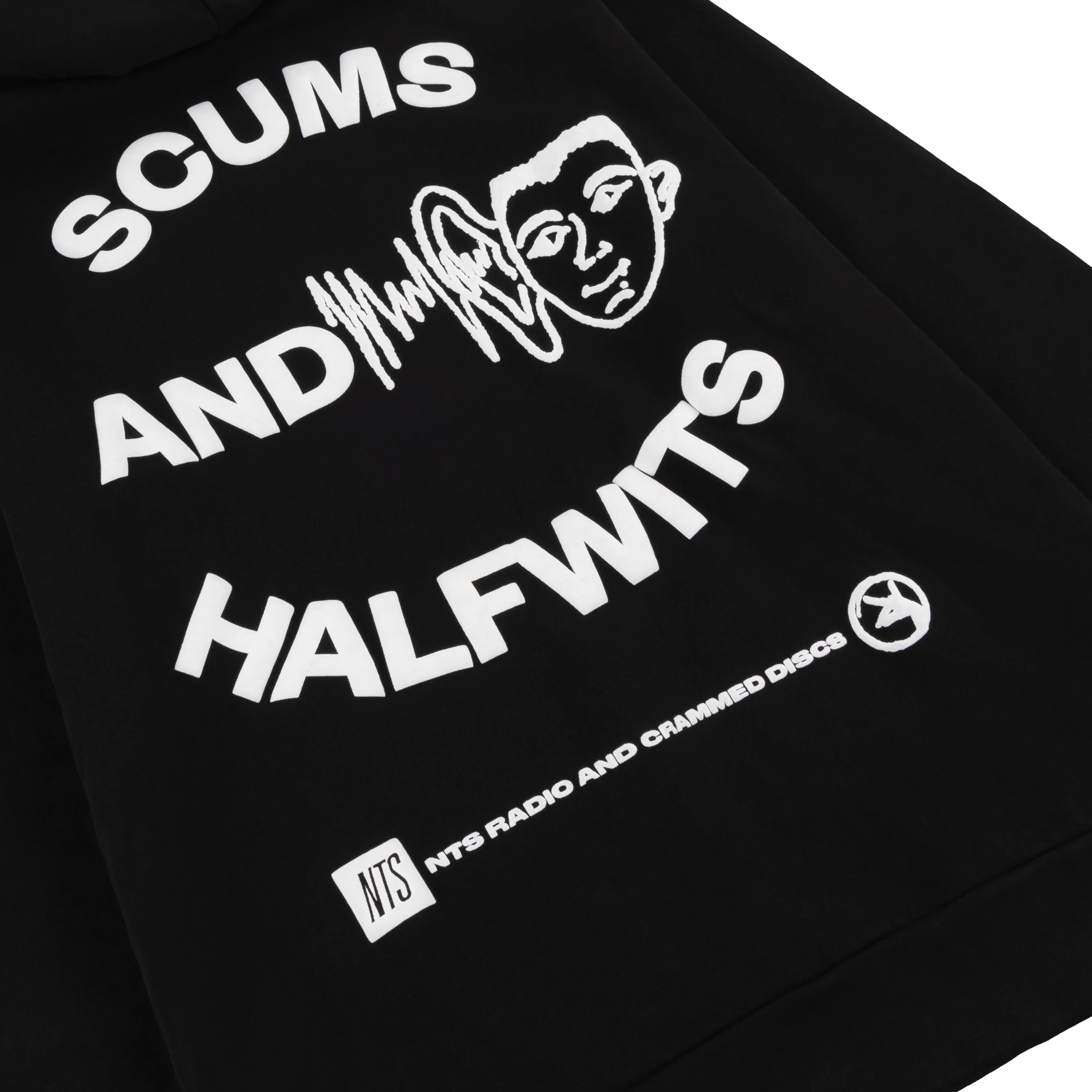 CRAMMED DISCS X NTS SCUMS AND HALFWITS HOODIE - BLACK - Image 4