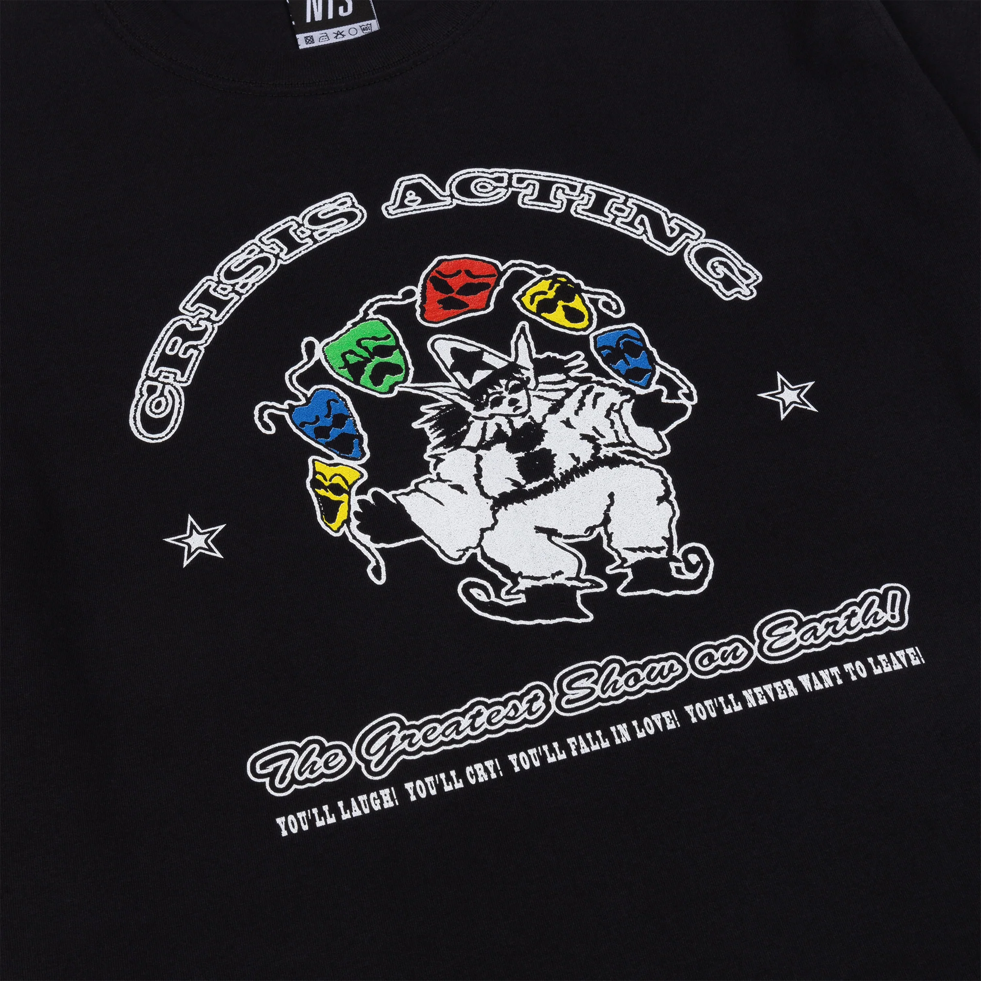 Crisis Acting x NTS Clown T-Shirt - Black - Image 2