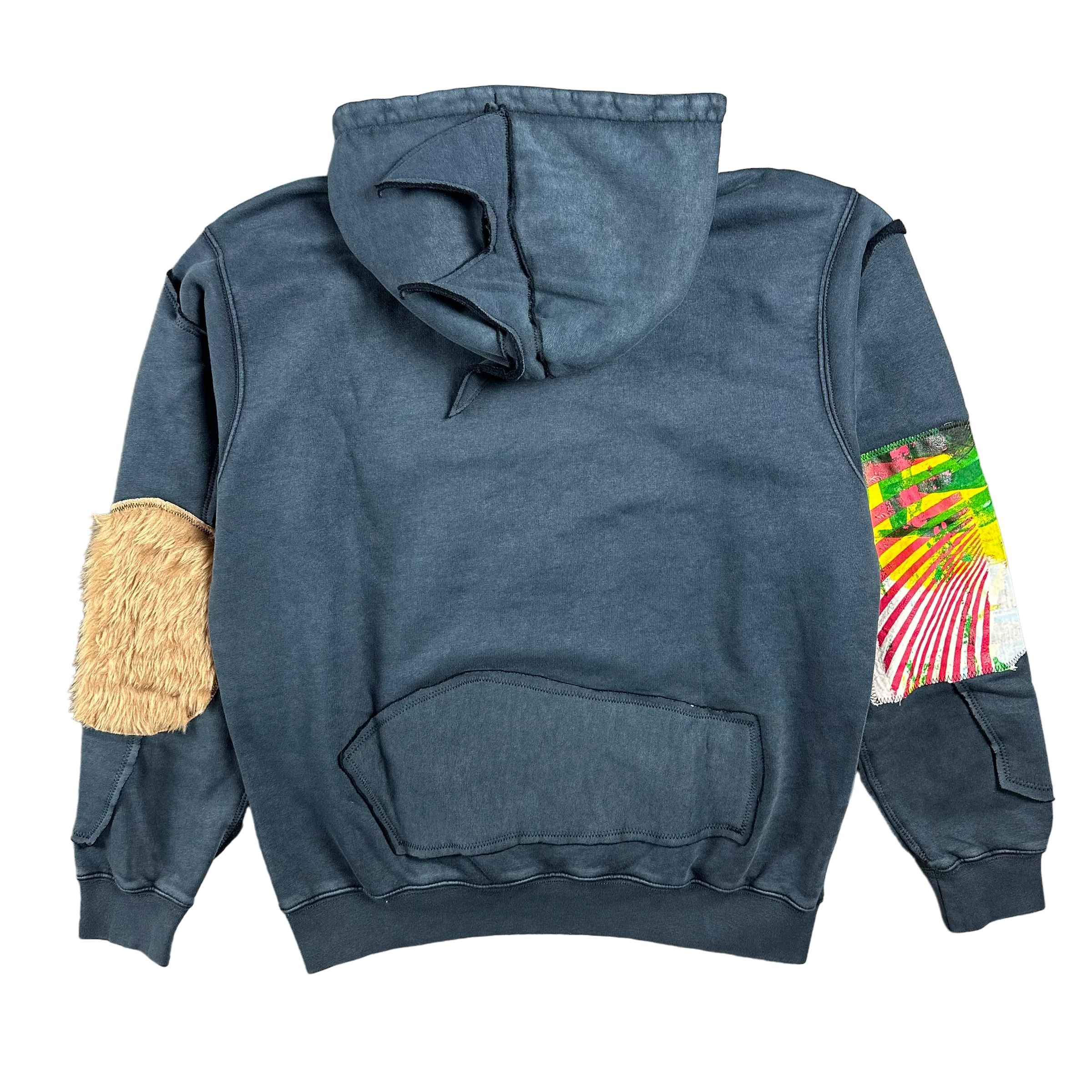 Ed Curtis X NTS Hoodie - Neon Green & Baby Blue - Image 4