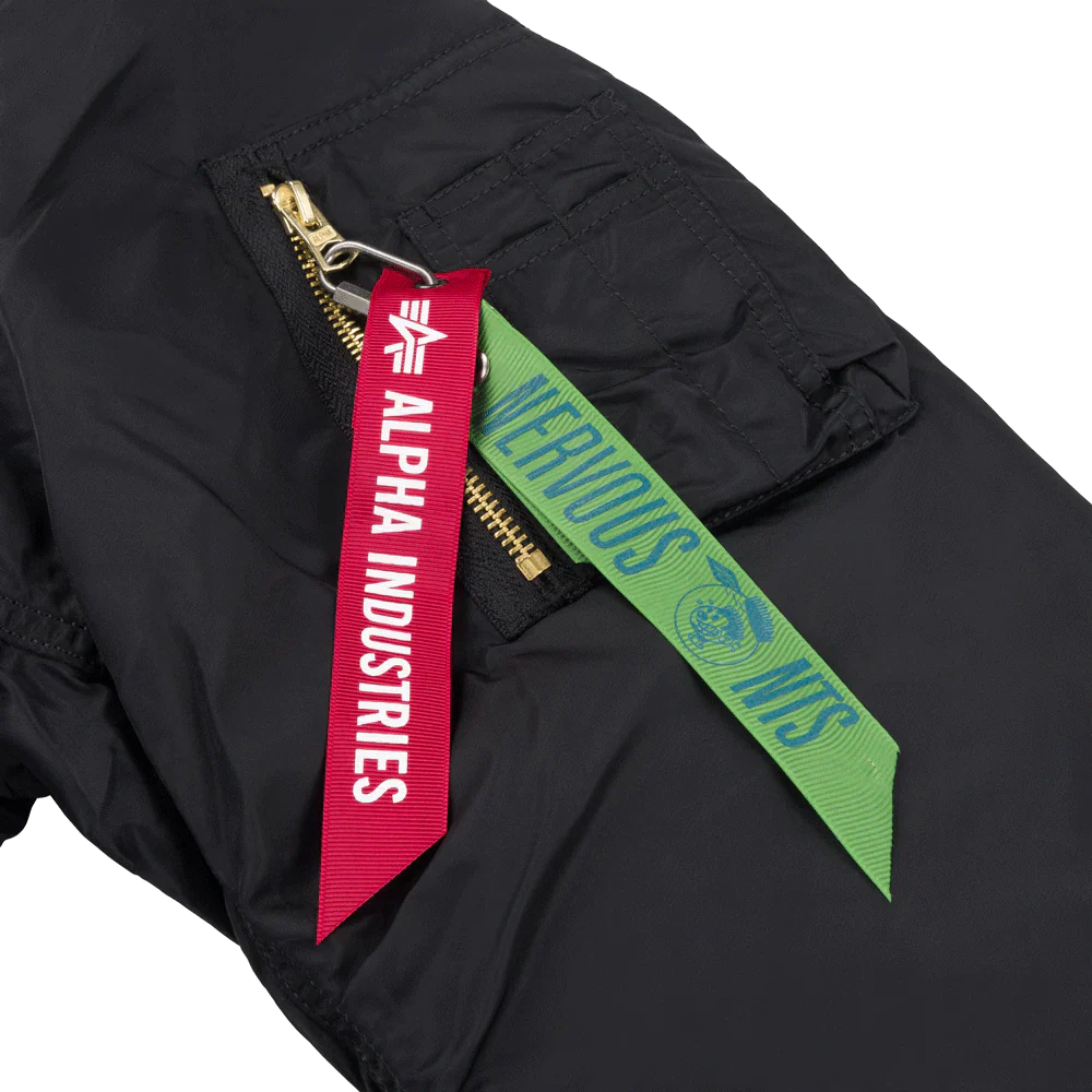Nervous X NTS MA-1 Bomber Jacket - Black - Image 5